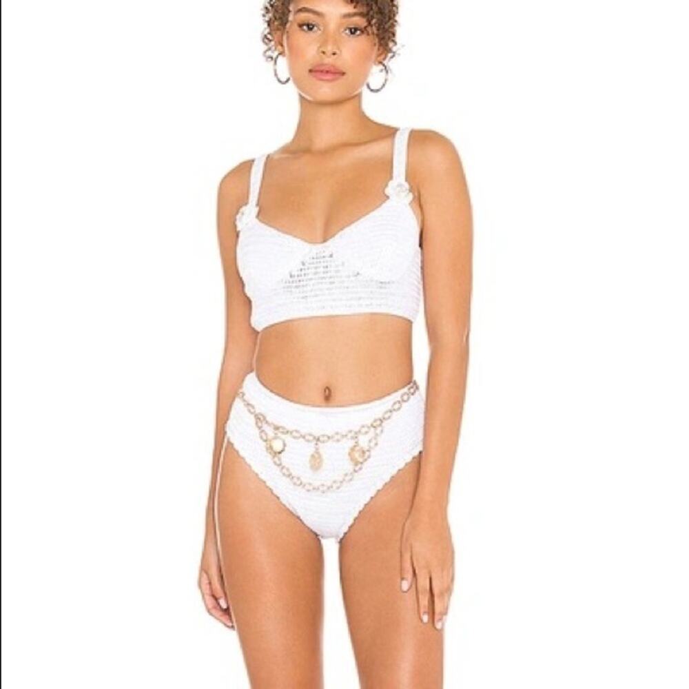 NWOT Maiyo Daisy High Waisted Bikini Set in White